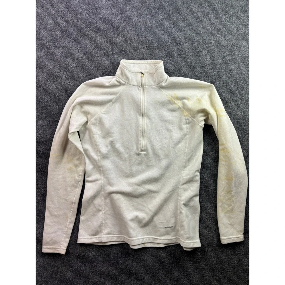 Patagonia Capilene Midweight Quarter Zip Women Large White Base Layer 44450F9